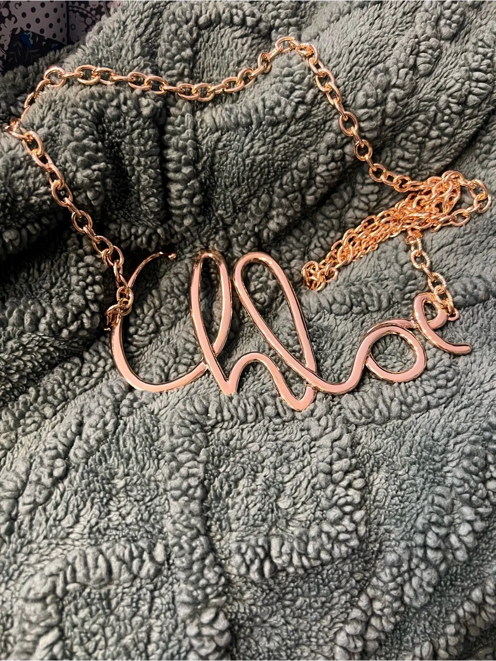 Chloe Script Logo Chain Belt in Gold Tone